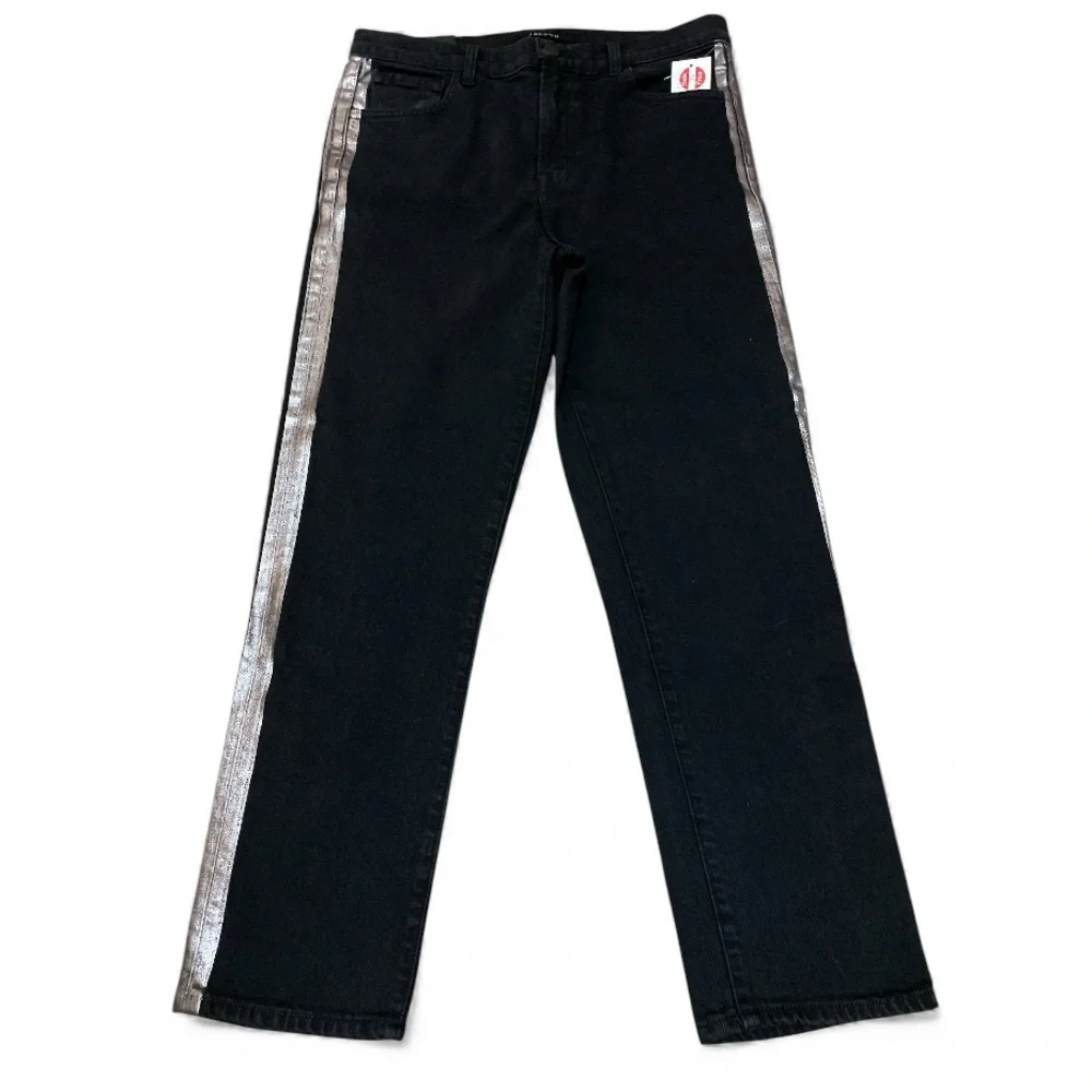 Women's J Brand Ruby High-Rise Cropped Cigarette Jean Black Silver Size 29